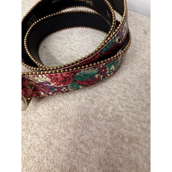VTG Y2k Elite Freso Belt Leather Multicolor Brass Buckle Waist Women Size Medium - Picture 2 of 11